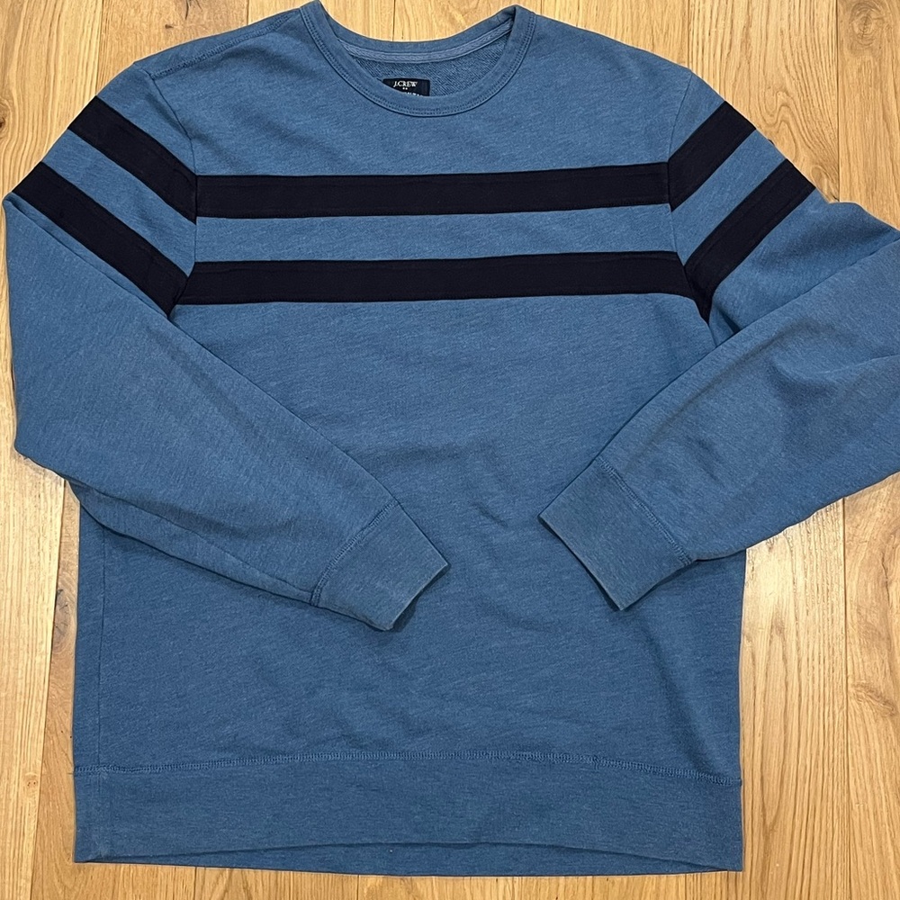 J. Crew Blue Sweatshirt with Black Stripe